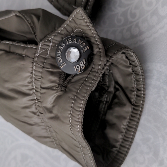 Guess Jacket Army Green Leopard Print Inner Lining Women's X Small - Picture 8 of 14